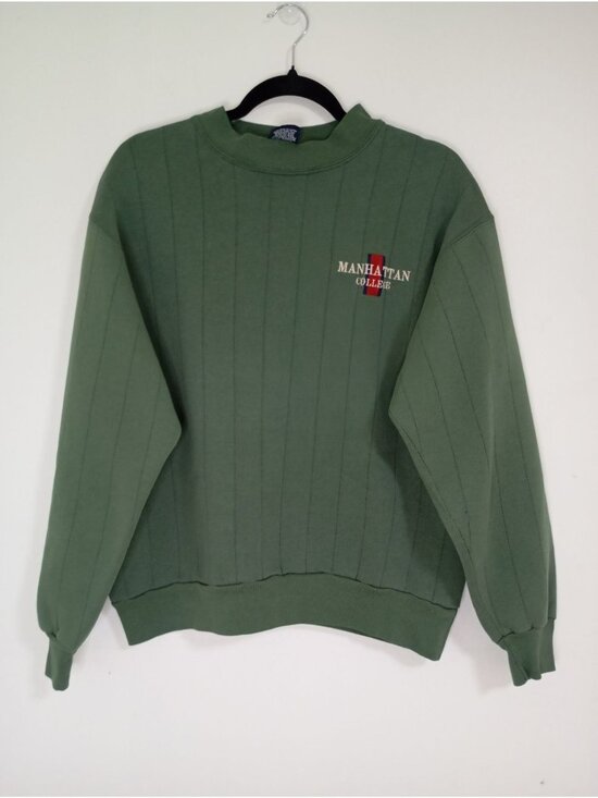 Jansport Other - Vintage Jansport Manhattan College Green Sweatshirt Ribbed Crewneck L USA-Made